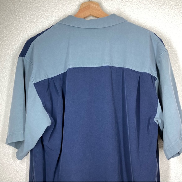 Tommy Bahama Silk Shirt Medium Martini Glass Argyle Silk Button Down Blue - Picture 8 of 13